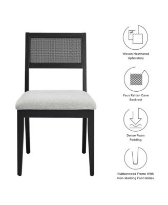 Nimba Faux Rattan Fabric Dining Chairs, Set of 2