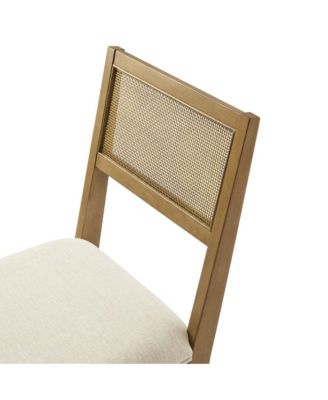 Nimba Faux Rattan Fabric Dining Chairs, Set of 2