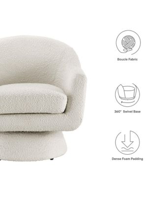 Astral Boucle Fabric Swivel Chair