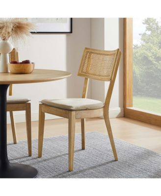 Caledonia Fabric Upholstered Wood Dining Chair, Set of 2