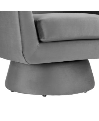 Astral Performance Velvet Fabric and Wood Swivel Chair