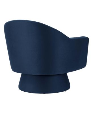Astral Performance Velvet Fabric and Wood Swivel Chair