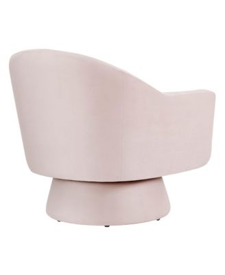 Astral Performance Velvet Fabric and Wood Swivel Chair