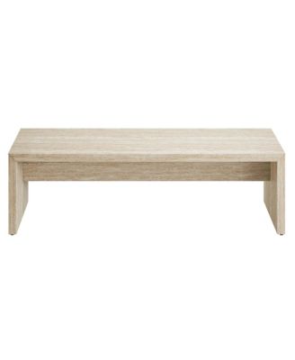 Mirella 62" Faux Travertine Long Bench
