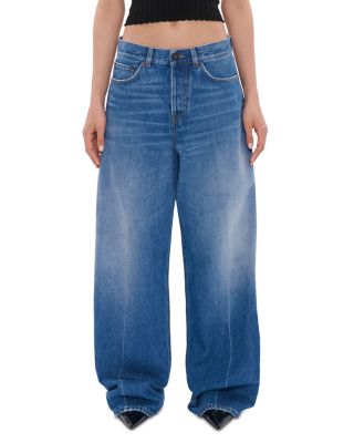 Bethany Mid Rise Wide Leg Jeans in Real Blue