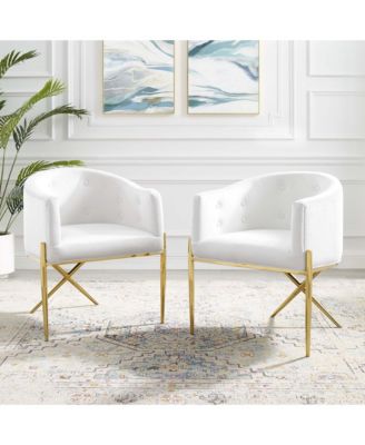 Savour Performance Velvet Accent Dining Armchair, Set of 2