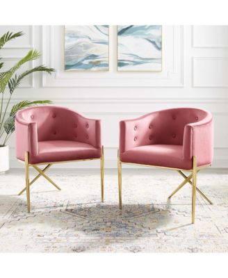 Savour Performance Velvet Accent Dining Armchair, Set of 2