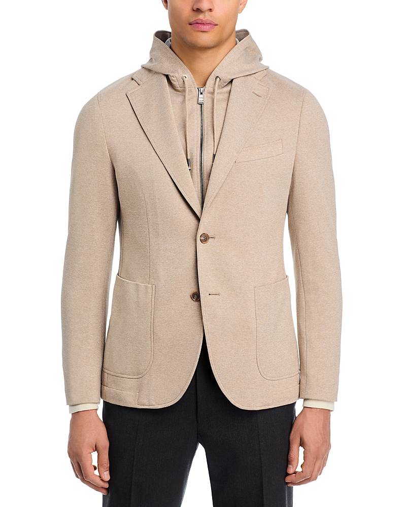 Boss Hanry Slim Fit Jersey Sport Coat with Removable Hood