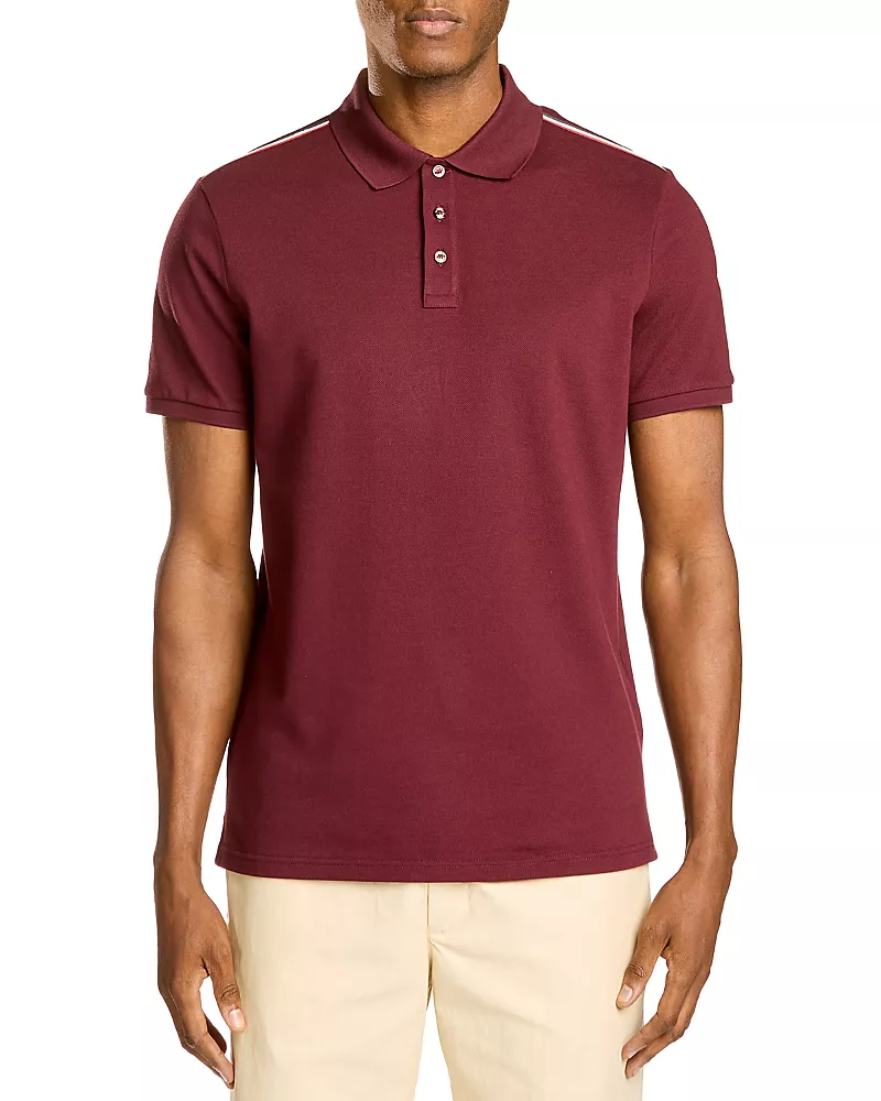 Moncler Short Sleeve Stripe Polo Shirt
