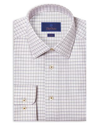 Trim Fit Twill Check Dress Shirt
