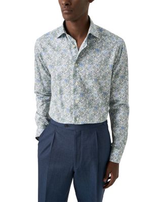 Slim Fit Floral Twill Dress Shirt