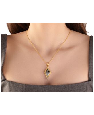 18K, 22K & 24K Yellow Gold Muse Salt & Pepper & White Diamond Pendant Necklace, 16-18"