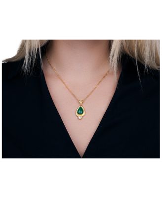22K & 24K Yellow Gold Muse Emerald & Diamond Pendant Necklace, 16-18"