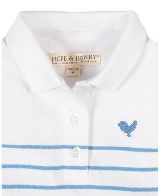  Girls' Organic Puff Sleeve Pique Polo Dress - Little Kid, Big Kid