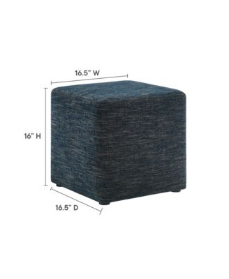  Callum 17" Square Woven Heathered Fabric Upholstered Ottoman