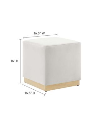 Tilden 17" Square Performance Velvet Upholstered Ottoman