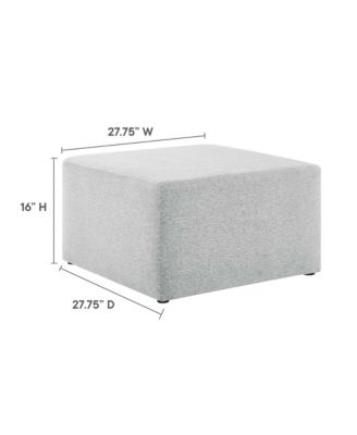  Callum Large 28" Square Woven Heathered Fabric Upholstered Ottoman