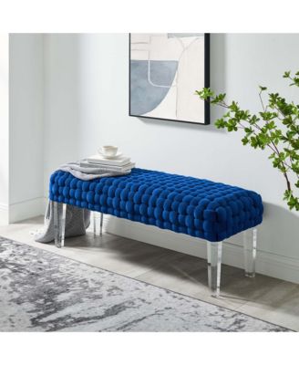 Prologue Woven Performance Velvet Ottoman