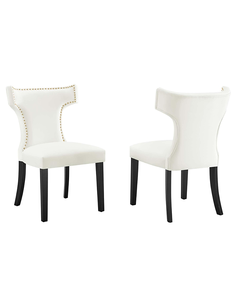 Modway Curve Performance Velvet Dining Chairs, Set of 2