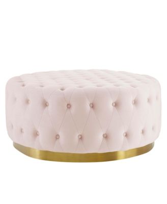 Ensconce Tufted Performance Velvet Round Ottoman