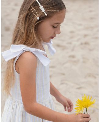  Girls' Linen Bow Shoulder Dress - Little Kid, Big Kid