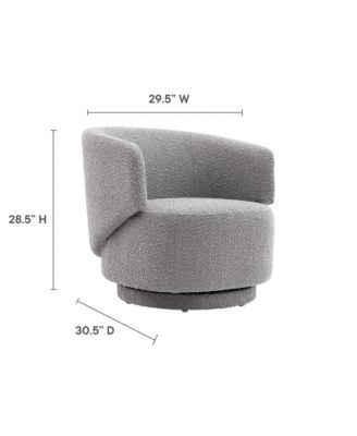  Celestia Boucle Fabric Swivel Chair