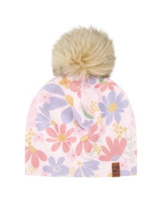 Girls' Stretch Jersey Hat Flower with Pompom - Little Kid, Big Kid