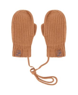  Unisex Rib Knit Mittens with Cord - Baby