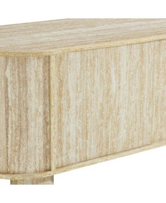  Overture 63” Oval Faux Travertine TV Stand