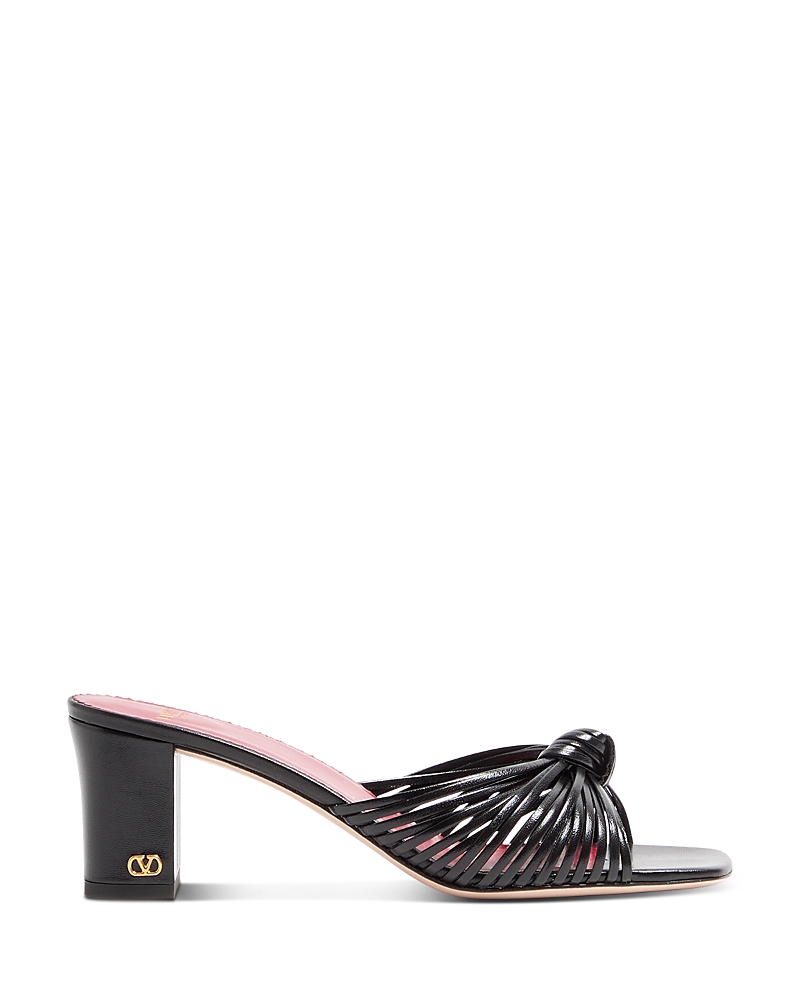 Valentino Garavani Women's Annet Knotted Multi Strap Leather Slide Sandals