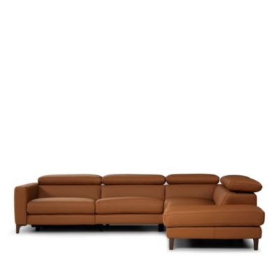 Messina Three Piece Leather Sectional