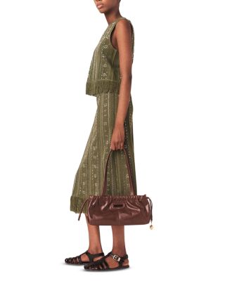 Rhinestone Flowers Knit Skirt