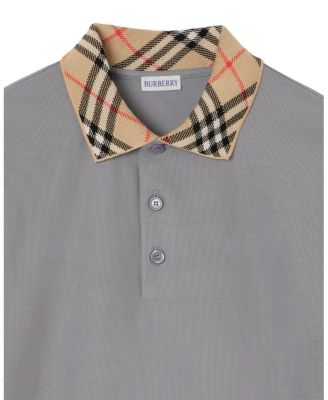  Check Collar Cotton Polo Shirt