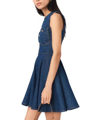 Risunim Flared Mini Denim Dress