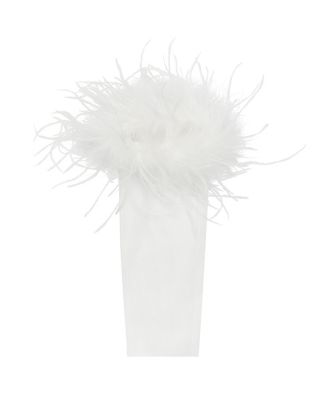  Quinn Feather Trimmed Opera-Length Gloves