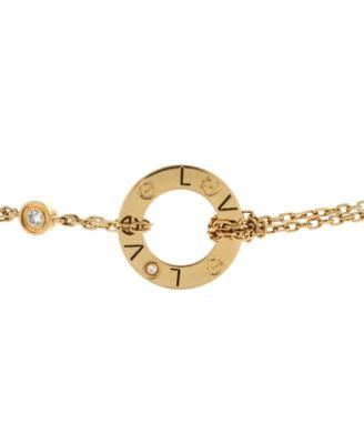  2 Diamonds Love Bracelet 18K Gold with Diamonds