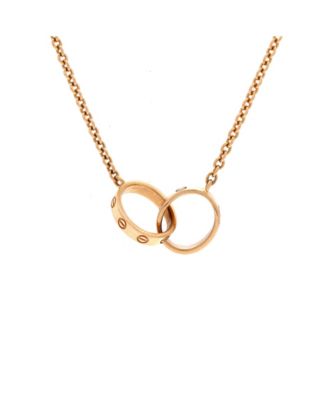 Love Interlocking Necklace 18K Rose Gold, 17.25"