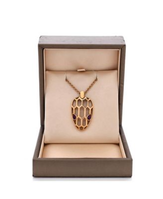  Serpenti Seduttori Pendant Necklace 18K Rose Gold with Amethyst, 17.75"