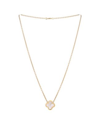  Pure Alhambra Pendant Necklace 18K Gold and Mother of Pearl, 16.25"