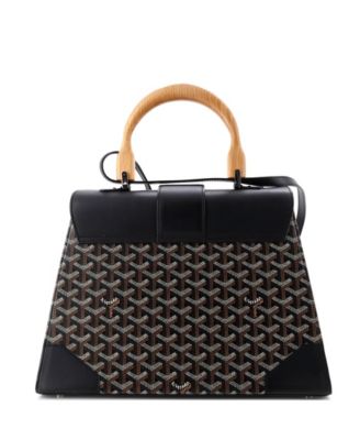  MM Saigon Top Handle Bag Coated Canvas with Leather