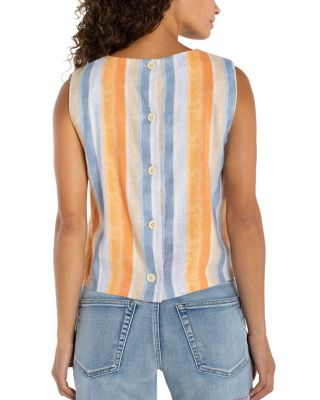 Sleeveless Shell Top with Button Back