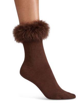 Frou Frou Faux Fur Trim Socks