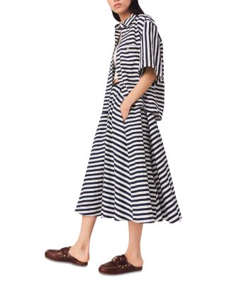 Jalais Striped Midi Skirt