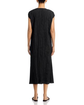 Crushed Silk V Neck Dress