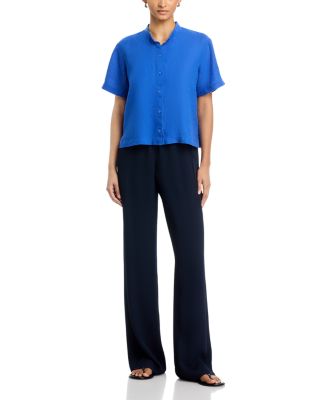 Mandarin Collar Short Sleeve Shirt