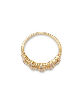 Diamond Three Row Stack Look Band in 14K Yellow Gold, 0.65 tcw