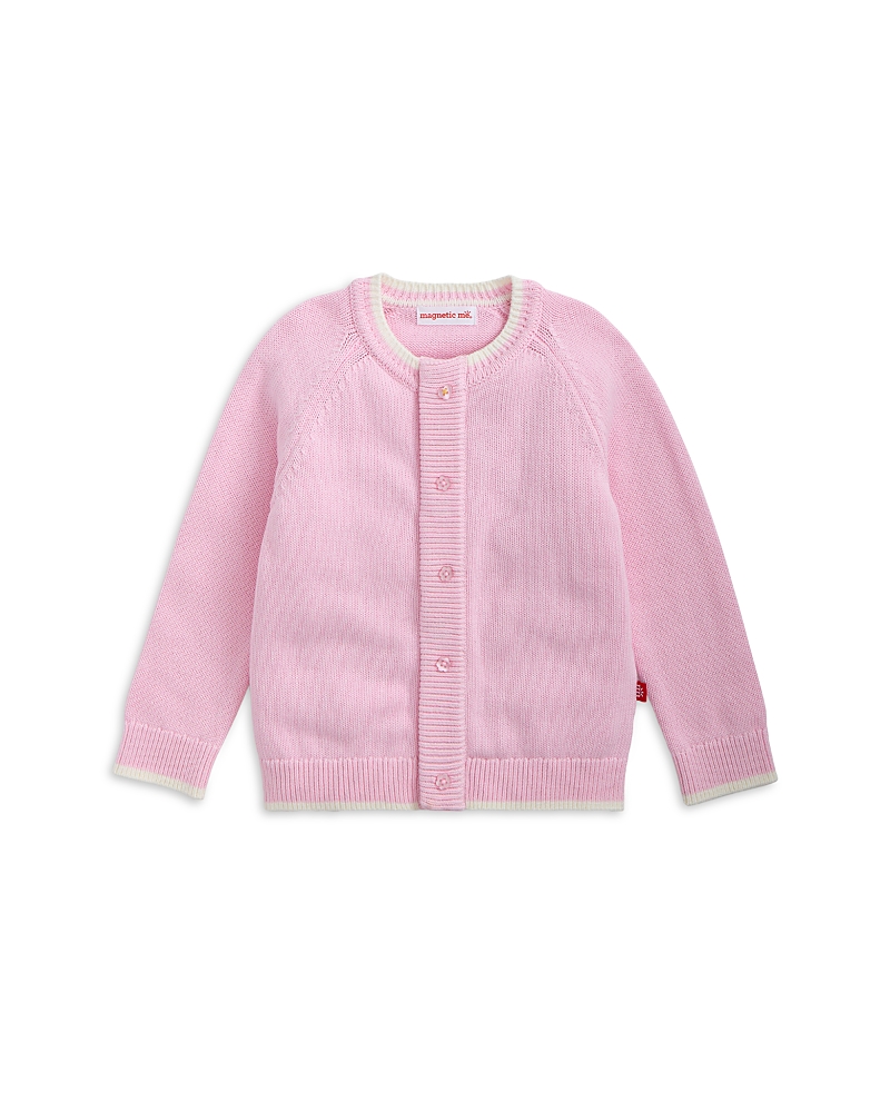 Magnetic Me Girls' Crewneck Tipping Magnetic Cardigan - Little Kid