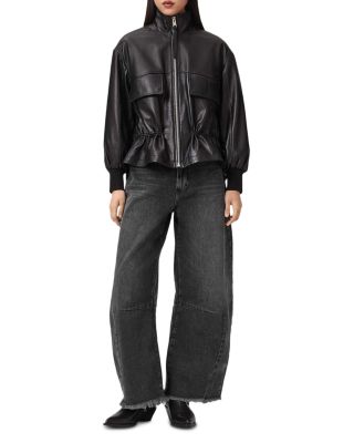 Payton High Rise Barrel Leg Crop Jeans in Washed Black