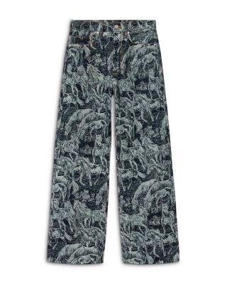 Blake High Rise Wide Jeans in Printed Indigo