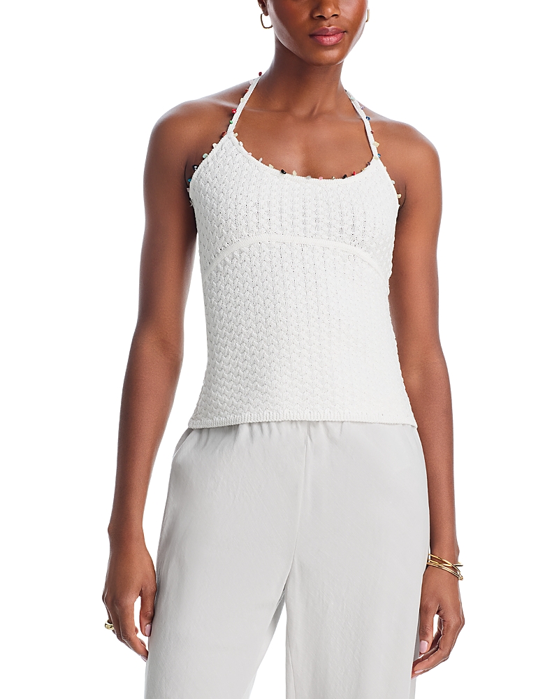 Aqua Pebble Knit Halter Top - Exclusive